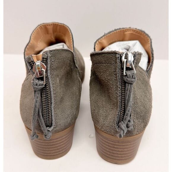Kenneth Cole Reaction Boots Size 6US Gray Leather Suede Block Heel NEW - Picture 6 of 11